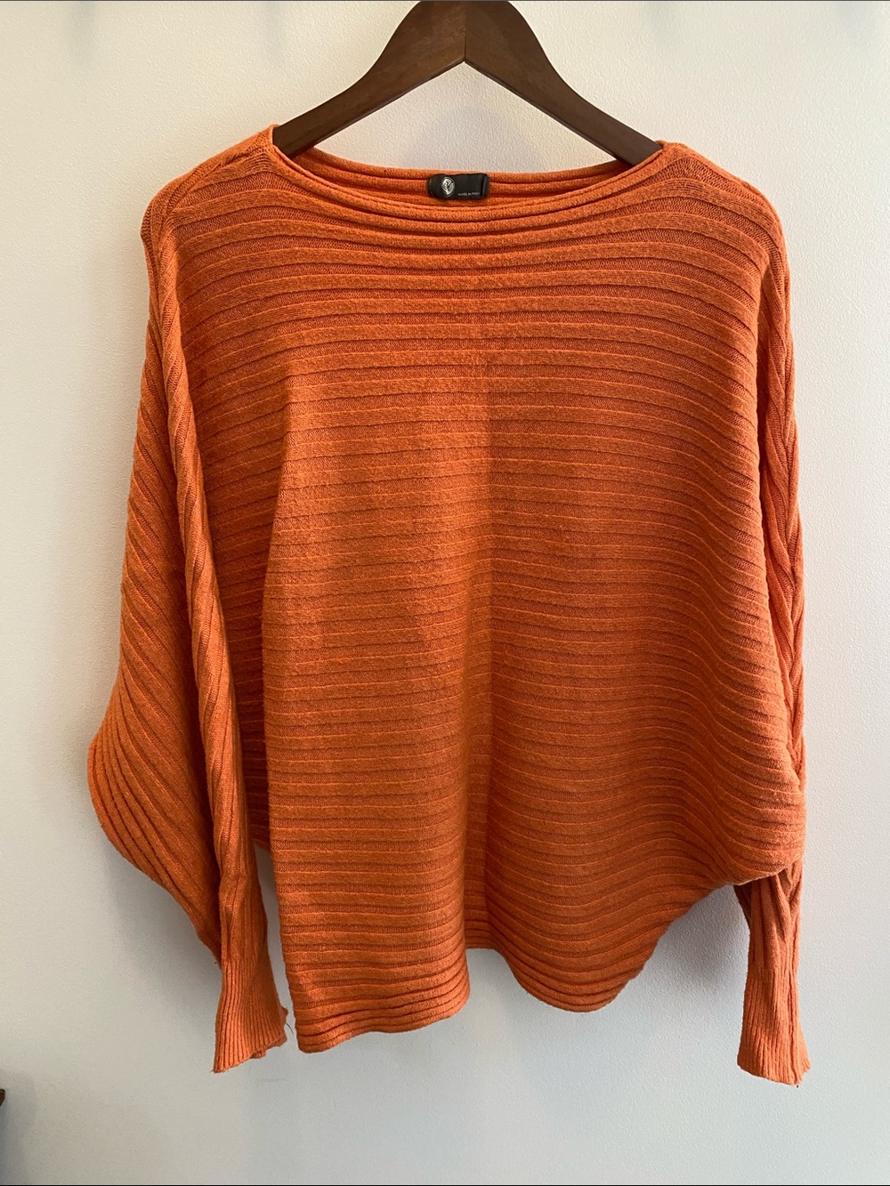 Cozy Ribbed Scoopneck Sweater in Burnt Orange